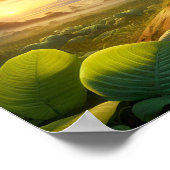 Levendige Amazone-papegaai in weelderig regenwoud Poster (Hoek)