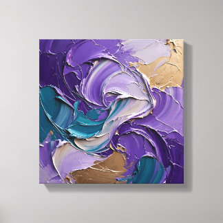 Levendige Amethyst Paarse Smaragdgroene Draaiende Canvas Afdruk