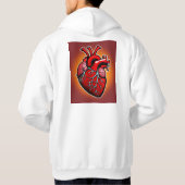 Levendige anatomische hart illustratie hoodie (Achterkant)