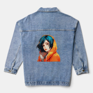 Levendige Anime Schoonheid Denim Jacket