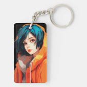 Levendige Anime Schoonheid Sleutelhanger (achterkant)