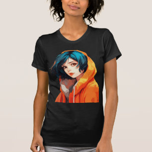 Levendige anime schoonheid t-shirt