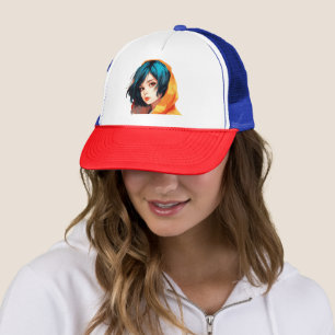 Levendige anime schoonheid trucker pet
