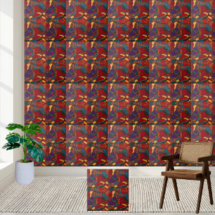 Levendige Ankara Style Pattern Tegel Tegeltje