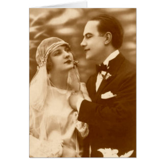 Levendige Antiek bride- en groomkaarten, cadeau