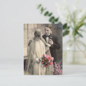 Levendige  Antiek bride- en groomkaarten, cadeau Briefkaart (Staand voorkant)