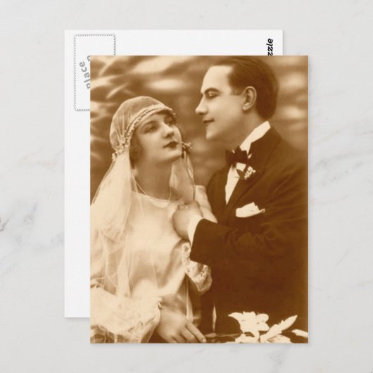 Levendige Antiek bride- en groomkaarten, cadeau Briefkaart (Voorkant / Achterkant)