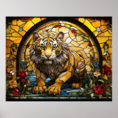 *~* Levendige AP68 5:4 TIGER Glas in lood Fantasy Poster (Voorkant)
