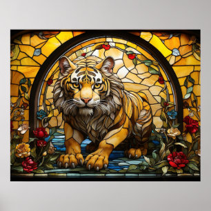 *~* Levendige AP68 5:4 TIGER Glas in lood Fantasy Poster