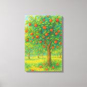 Levendige appelboomgaard tekening canvas afdruk (Voorkant)