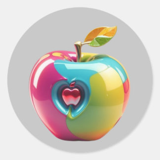 Levendige Apple Art Ronde Sticker