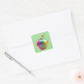 Levendige Apple Art Vierkante Sticker (Envelop)