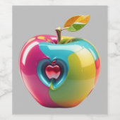 Levendige Apple Art Wijn Etiket (Enkel label)
