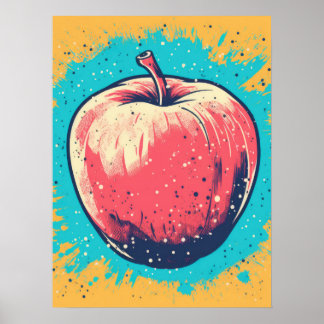 Levendige Apple Splash Poster