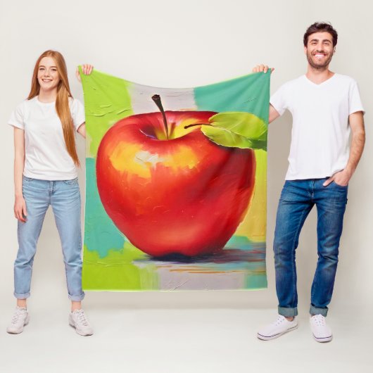 Levendige Apple Stilleven Fleece Deken (In situ)