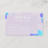 Levendige Aqua Blue Random Mandala op Roze Visitekaartje (Achterkant)