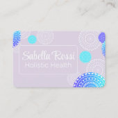 Levendige Aqua Blue Random Mandala op Roze Visitekaartje (Voorkant)