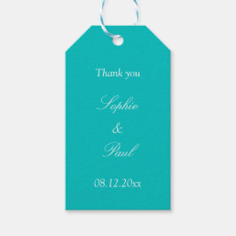 Levendige Aqua bruiloft gunst dank u cadeau Labels Cadeaulabel