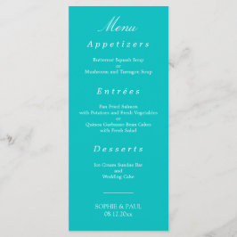 Levendige Aqua bruiloft Menu