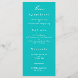 Levendige Aqua bruiloft Menu