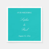 Levendige Aqua bruiloft servetten (Voorkant)