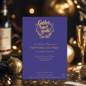 Levendige Aqua en Lavendel Nieuwjaarsfeest Kaart