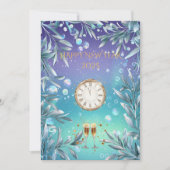 Levendige Aqua en Lavendel Nieuwjaarsfeest Kaart (Voorkant)