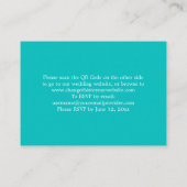 Levendige Aqua QR Code Website RSVP-kaart Informatiekaartje (Achterkant)