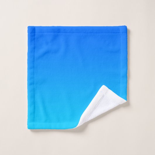 Levendige Aqua Sky Blue Gradient Bad Handdoek (Wasdoekje)