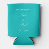 Levendige Aqua Wedding Favor Koelbox Blikjeskoeler (Voorkant)