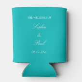 Levendige Aqua Wedding Favor Koelbox Blikjeskoeler (Achterkant)