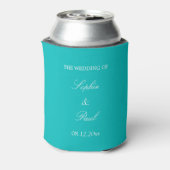 Levendige Aqua Wedding Favor Koelbox Blikjeskoeler (Blikje Achterkant)