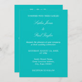 Levendige Aqua Wedding QR Code RSVP uitnodiging (Voorkant / Achterkant)