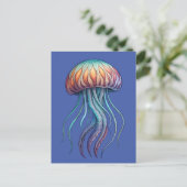 Levendige Aqua Zee Jelly Fish Briefkaart (Staand voorkant)