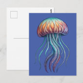 Levendige Aqua Zee Jelly Fish Briefkaart (Voorkant / Achterkant)