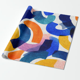 Levendige Aquarel Abstracte Moderne Artistieke Cadeaupapier