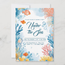 Levendige Aquarel Onderzee Feestje