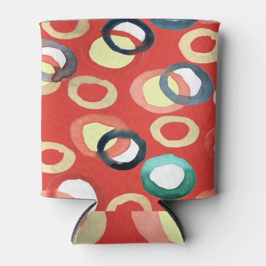 Levendige Aquarelle Abstracte achtergrondkunst Blikjeskoeler (Voorkant)