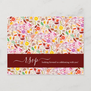Levendige Aquarellen Zomer Tulp Bloemen Bruiloft Briefkaart
