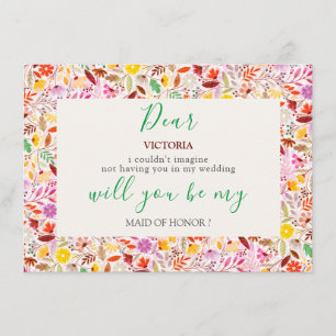 Levendige Aquarellen Zomer Tulp Bloemen Bruiloft Menu