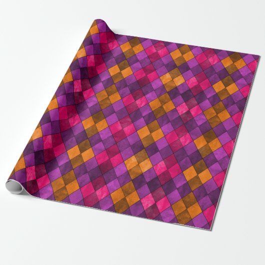 Levendige Argyle Diamonds Gift Wrap Cadeaupapier (Uitgerold)