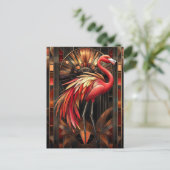 Levendige Art Deco Flamingo illustratie Briefkaart (Staand voorkant)