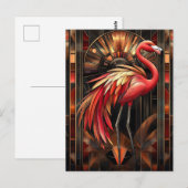 Levendige Art Deco Flamingo illustratie Briefkaart (Voorkant / Achterkant)
