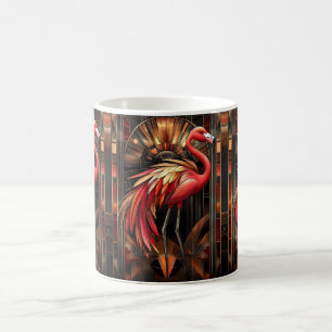 Levendige Art Deco Flamingo illustratie Koffiemok