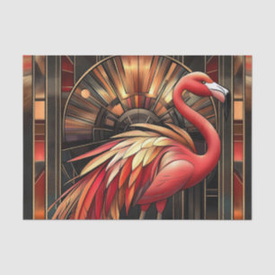Levendige Art Deco Flamingo illustratie Tissuepapier