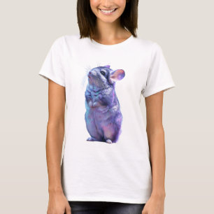 Levendige Artistieke Aquarel Chinchilla Vrouwen T-shirt