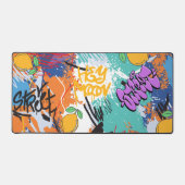 Levendige artistieke l Street art schilderij l Paa Bureaumat (Voorkant)