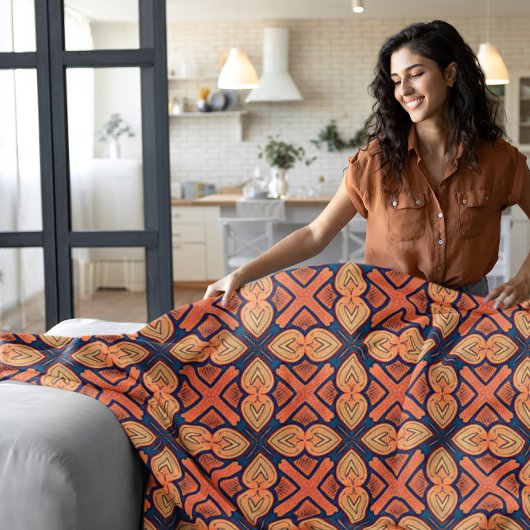 levendige artistieke symmetrie fleece deken