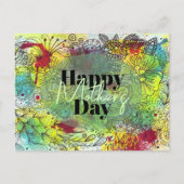 Levendige artistieke Waterverf en Ink Moederdag Briefkaart (Voorkant)