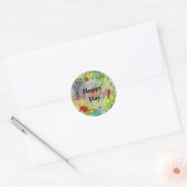 Levendige artistieke Waterverf en Ink Moederdag Ronde Sticker (Envelop)